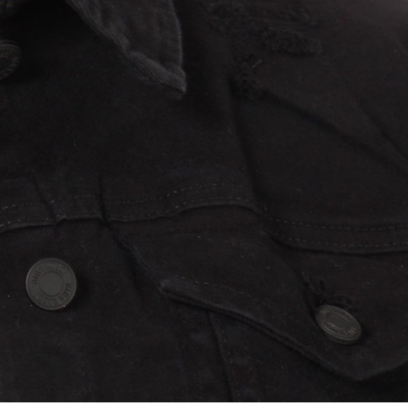 Classic Black Distressed Denim Jacket - Picture 5 of 5